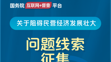 操操操操逼网国务院“互联网+督查”平台公开征集阻碍民营经济发展壮大问题线索